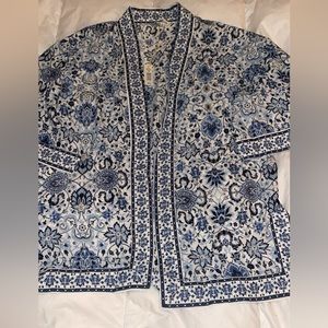 NWT Max Studio blue floral pattern Kimono
